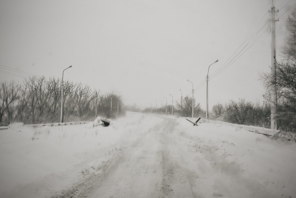 No men's land between DPR and Ukraine. February 2020