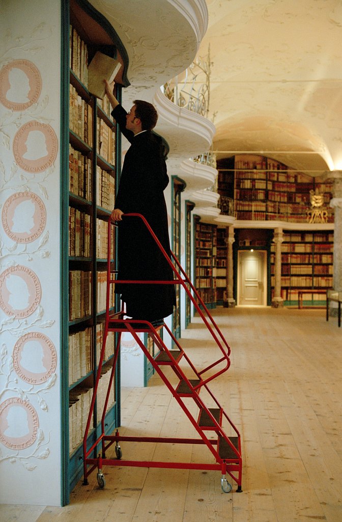 The baroque library contains 230 000 volumes - and preserves 1200 valuable manuscripts, half of which date from before the 16th century.